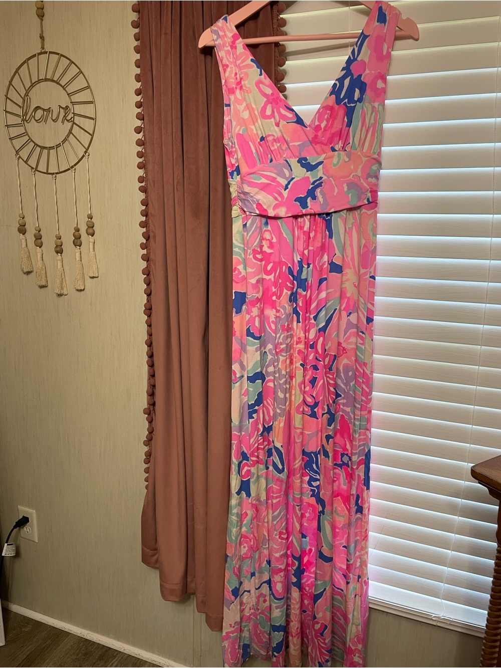 LILLY PULITZER Sloane Playa Hermosa Maxi Pink Dress Colorful size medium - Picture 1 of 8